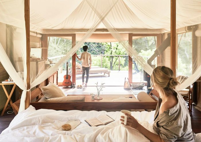 View from Adults Only Luxury Glamping Tent at Turon Gates Mountain Eco-Retreat, Capertee