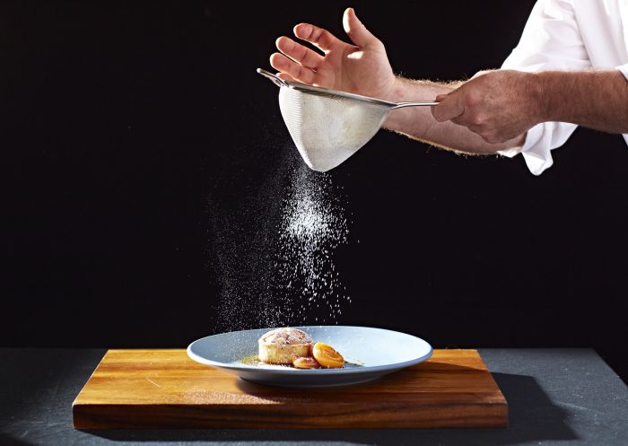 Dessert being prepared at Tonic Restaurant in Millthorpe, Country NSW