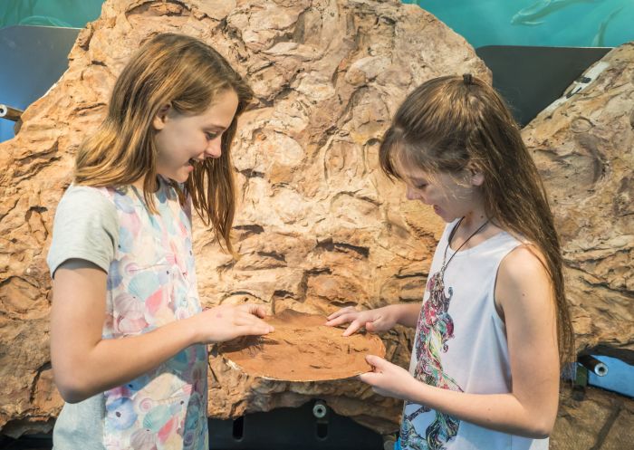 Children enjoying a visit to the Age of Fishes Museum in Canowindra, Orange Area, Country NSW