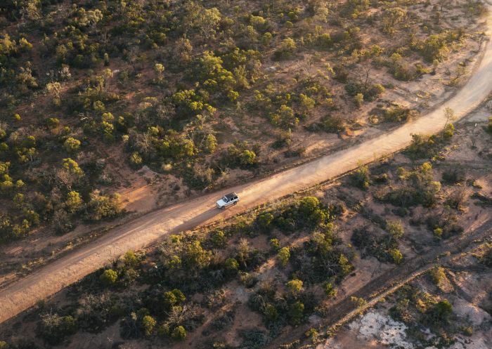 4wd headed towards the Nettleton's First Shaft Lookout in Lightning Ridge, Outback NSW