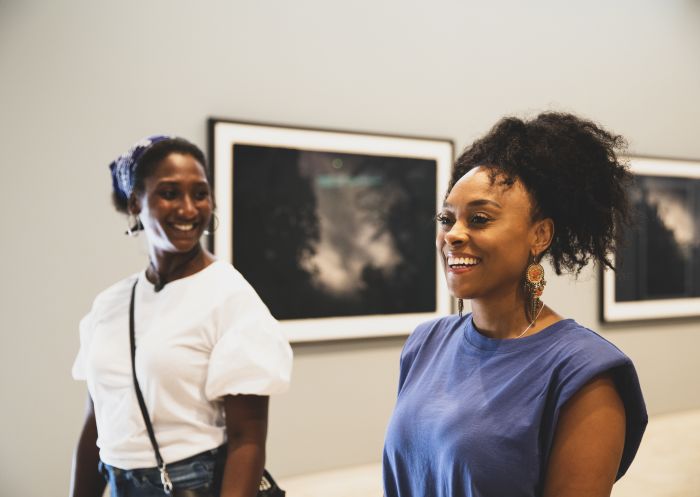 Friends enjoying a visit to the Newcastle Art Gallery in Cooks Hill, Newcastle