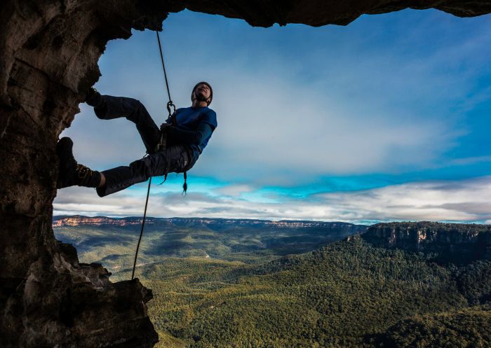 Abseiling in the Blue Mountains near Katoomba with Blue Mountains Adventure Company