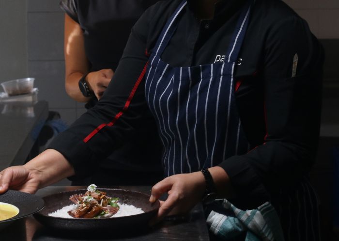 Bee preparing dishes at Paste in Southern Highlands, Country NSW