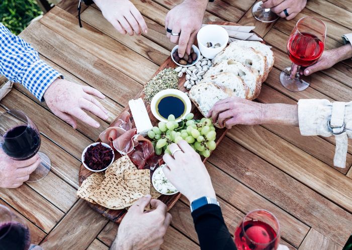 Grazing platter and wines at Vinifera Wines, Mudgee