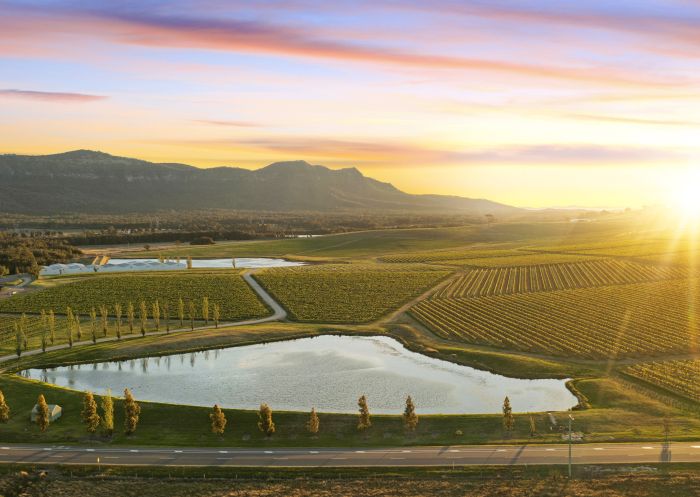 Sunset over a vineyard on Hermitage Road in Pokolbin - Credit: Cessnock City Council