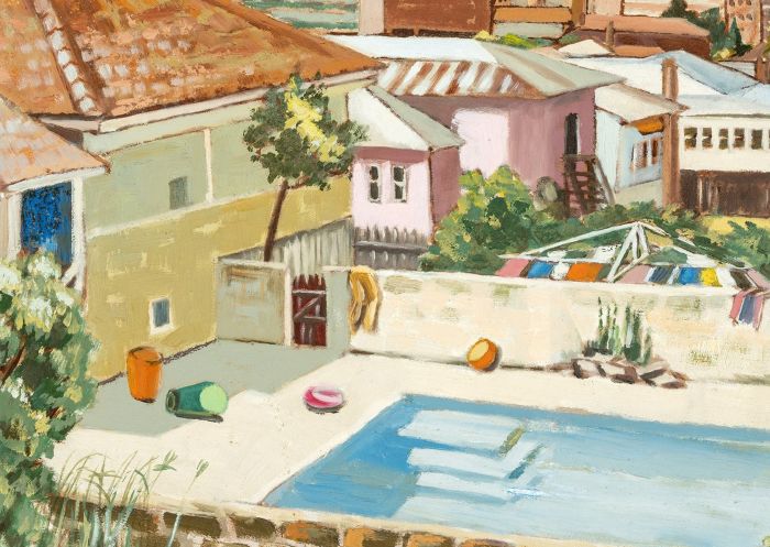 Street Backyards, Lismore No.1 by Edna McKenzie Hunter at Lismore ArtVenture Trail, Lismore