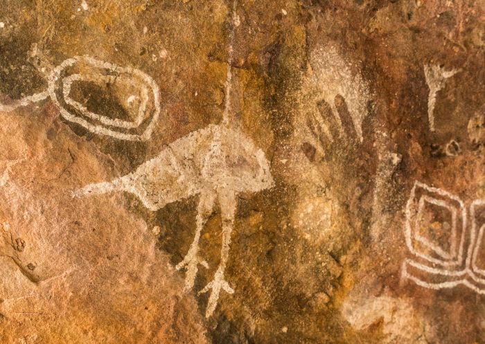 Aboriginal rock art located in Gundabooka National Park, Bourke, Outback