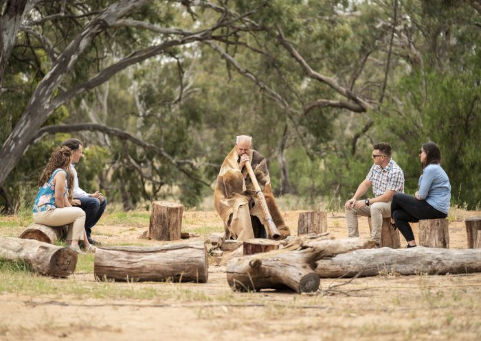 Wiradjuri Elder Michael Lyons leading a cultural tour at Sandhill Artefacts, Narrandera - Credit: Narrandera Tourism