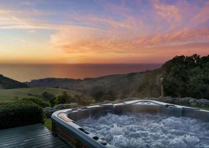 Saddleback Grove, Spa at sunrise with ocean views, Saddleback Mountain, South Coast - Credit: David Venish