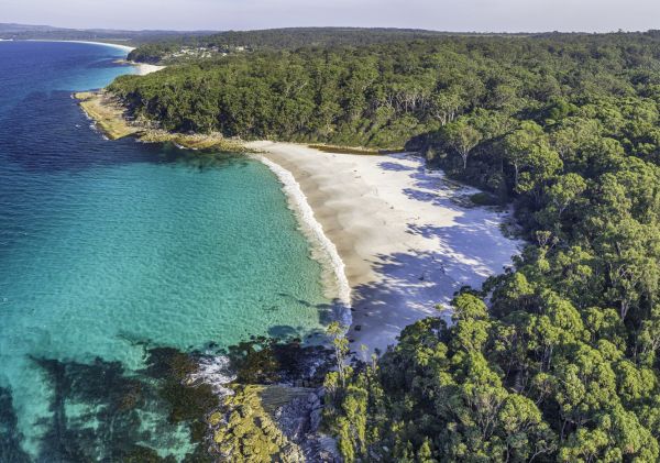 Pristine white sands of Greenfield Beach, Vincentia in the state's South Coast