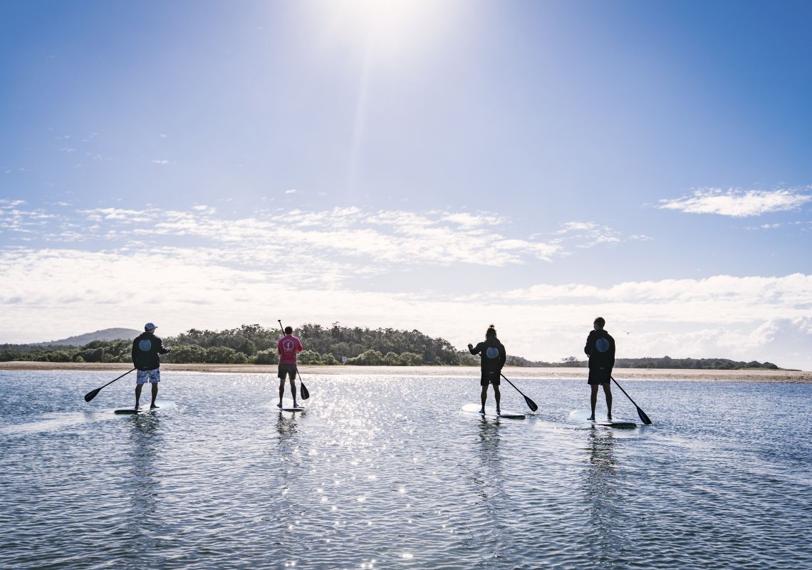 The Wajaana Yaam Adventure Tours stand up paddleboarding experience on the Corindi River, Red Rock