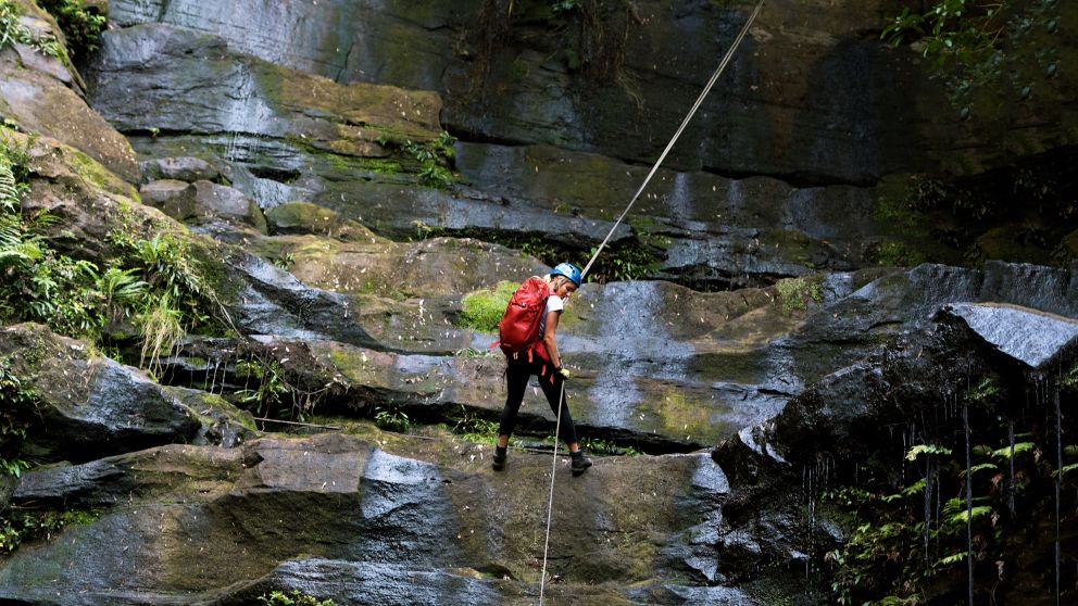 Abseiling Gap Creek Falls, Watagans National Park - Out and About Adventures