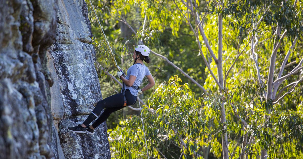 rock climbing abseiling