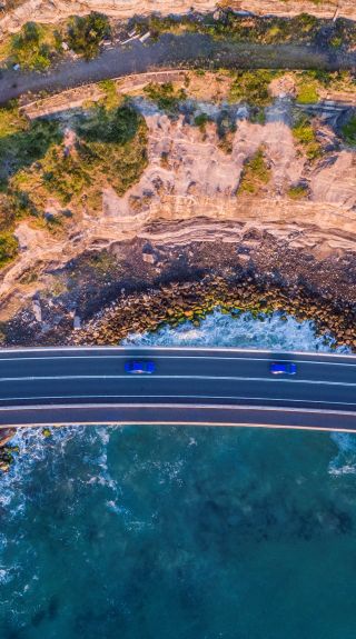 The scenic coastal drive along Sea Cliff Bridge, Clifton, South Coast