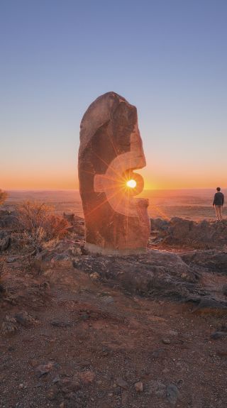 Sunset over The Living Desert Reserve in Broken Hill, Outback NSW