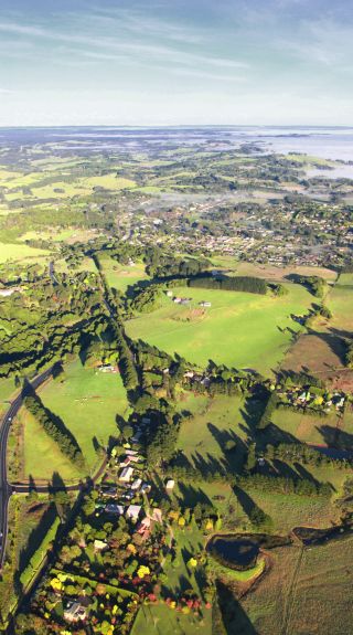 Scenic aerial of Robertson in the Southern Highlands, Country NSW