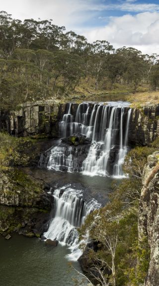 The scenic Ebor Falls in Guy Fawkes River National Park in Ebor, Armidale Area, Country NSW