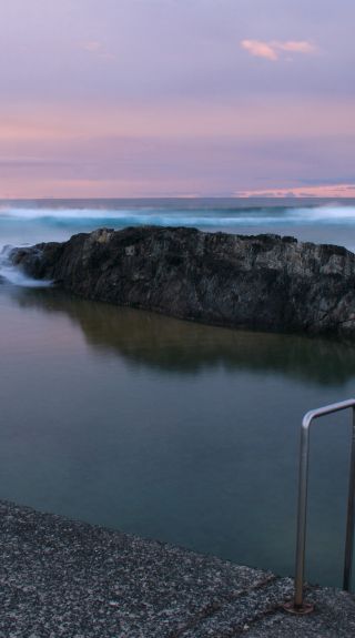 Sawtell rock pool at sunset, Coffs Coast