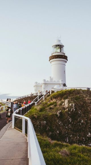 People enjoying a visit to Cape Byron Lighthouse in Byron Bay, North Coast