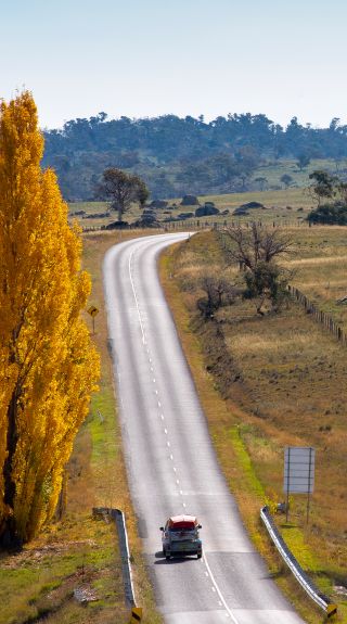 Country road between Berridale and Adaminaby, Snowy Mountains