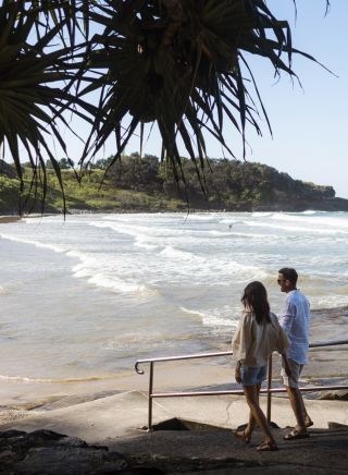 Couple enjoying a day out at Yamba Main Beach, Yamba