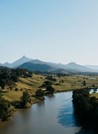 Scenic aerial view of Tweed Regional Gallery in Murwillumbah South