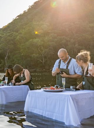 People enjoying Sydney Oyster Farm Tours, Mooney Mooney