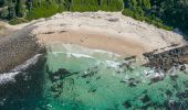 Coastal aerial of Pebbly Beach in Forster, North Coast