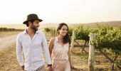 Couple enjoying a visit to De Beaurepaire Wines in Rylstone, Mudgee