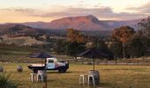 Unique views of the towering escarpment at Megalong Creek Estate, Katoomba