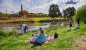 Family picnic and water activities at Goulburn Historic Waterworks in Goulburn, Country NSW