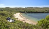 Aerial view of Myall Lakes National Park overlooking Broughton Island campground, Myall Lakes