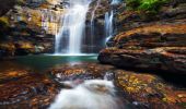 Water flowing down Empress Falls, Blue Mountains National Park