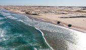 Aerial shot of Stockton Beach with 4WD R US at Port Stephens, Hunter Valley