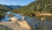 Aerial view of guests enjoying a guided kayak at Alpine River Adventures, Numeralla