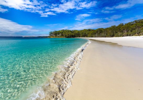 Waves lapping Green Patch Beach in Booderee National Park, Jervis Bay.