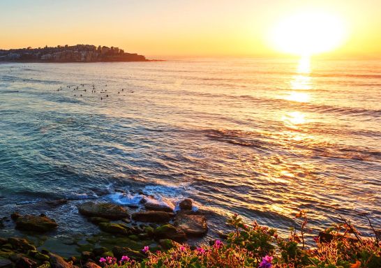 Sunrise over Bondi beach in Bondi, Sydney East