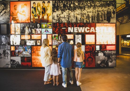 Family enjoying a visit to Newcastle Museum in Newcastle